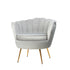 Accent Armchair Lounge Chair Retro Single Sofa Velvet Fabric Grey